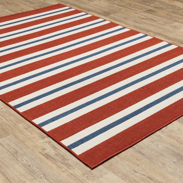 Carlton Red 7 ft. x 10 ft. Indoor/Outdoor Patio Area Rug