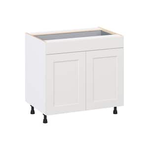 Roseland 36 in. W x 24 in. D x 34.5 in. H Assembled Shaker Base Kitchen Cabinet in Warm White with Drawers