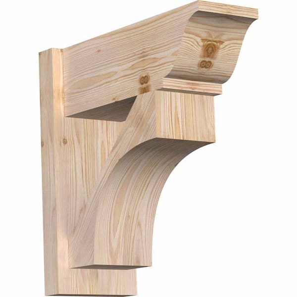 Ekena Millwork 8 in. x 20 in. x 20 in. Douglas Fir Westlake Traditional Smooth Outlooker