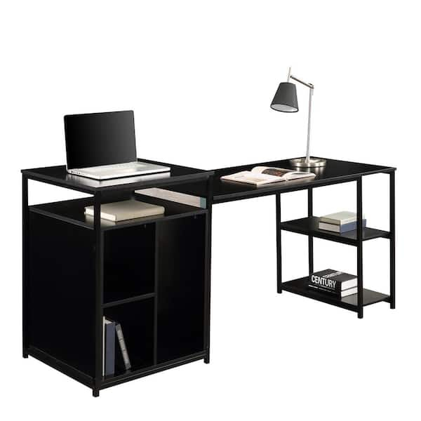 large black desk with storage