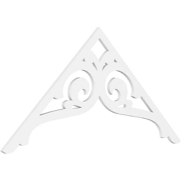 Ekena Millwork 1 in. x 72 in. x 33 in. (11/12) Pitch Bordeaux Gable Pediment Architectural Grade PVC Moulding