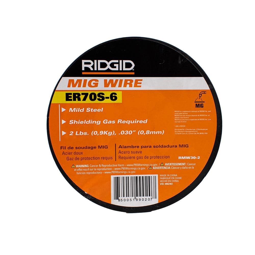 RIDGID .030 ER70S-6 MIG Welding Wire, 2 lb. Spool, ER70S-6