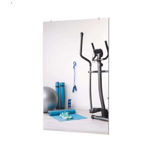 Fab Glass and Mirror 31.5 in. W x 47.5 in. H Tempered Wall Mirror Kit For Gym And Dance Studio With Safety Backing