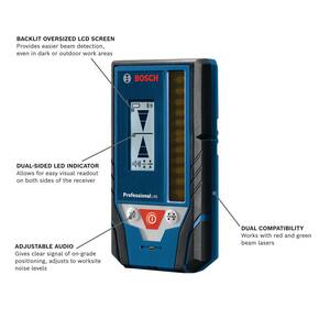 Bosch 0603663B03 AdvancedLevel 360 Working Range: up to 24 m, Self-Levelling: up to ± 4 Degree, Green Laser, 4X AA Batteries, in Cardboard Box