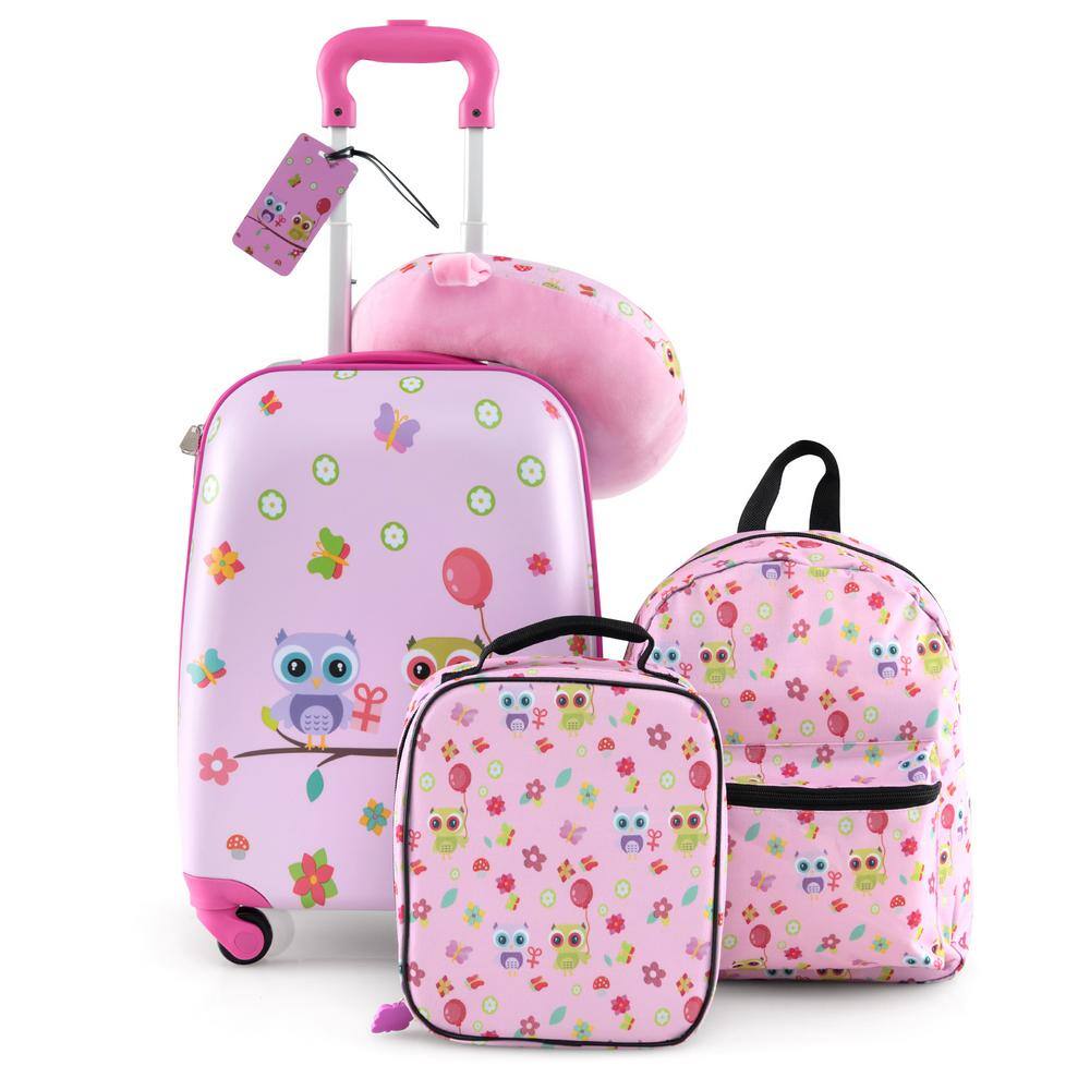 5-Piece 18 in. Kids Suitcase Luggage Set with Backpack, Neck Pillow, Name Tag, Lunch Bag price history on PriceWatchPro