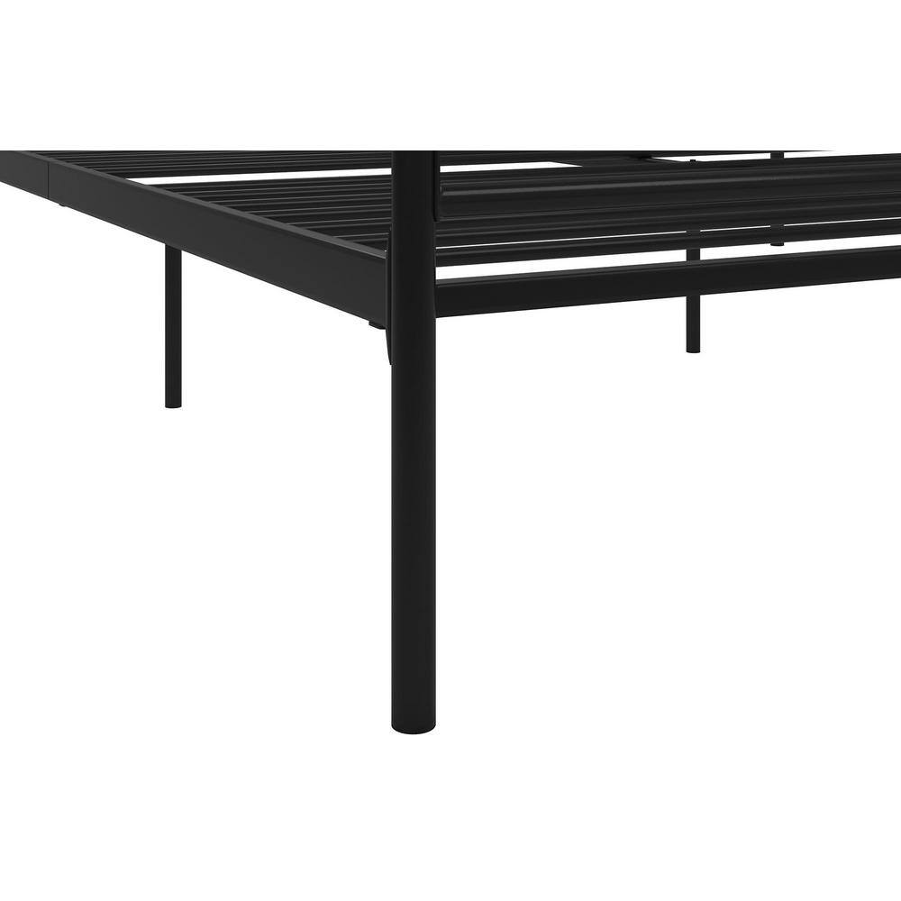 Marion King-Sized Black Metal Frame Canopy Bed with Headboard