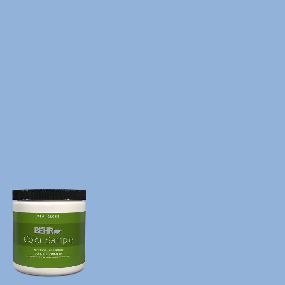 BEHR PREMIUM PLUS 8 oz. 580B5 Cornflower Blue SemiGloss Interior