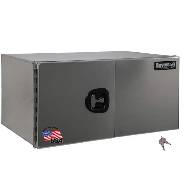 Buyers Products Company 18 in. x 18 in. x 48 in. Smooth Aluminum Underbody Truck Tool Box with Barn Door