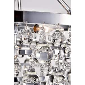 Clarus Modern 5-Light Chrome 4-Tier Chandelier with Hanging Crystals