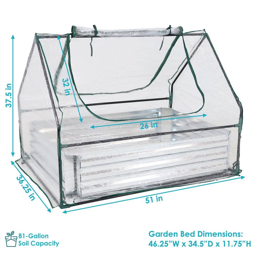 Clear PVC and Galvanized Steel Raised Garden Bed with Cover