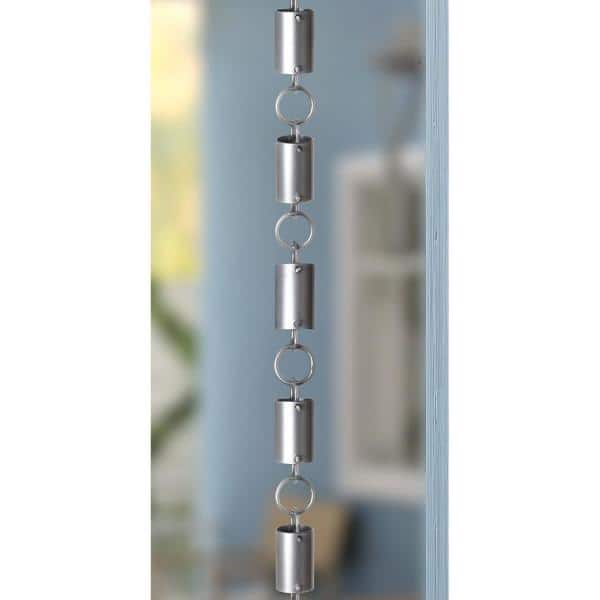 Pewter Aluminum Cylinder Rain Chain for Gutters