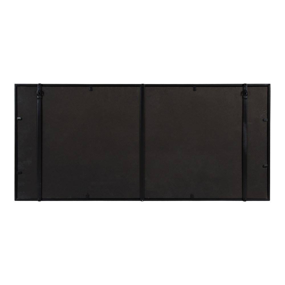 Jackson Large Rustic-Modern Farmhouse Full-Length Mirror with Shelf - Black