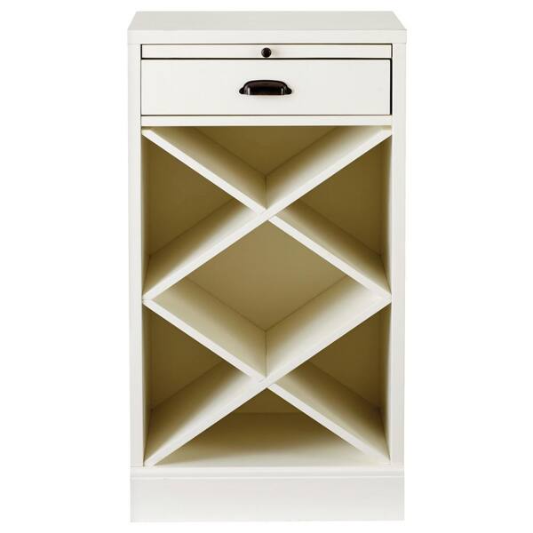 null Quentin White Modular Bar Base with Wine Rack