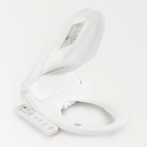 20.3 in. Elongated Closed Front Toilet Seat in White with Remote Panel and Bidet Sprayer