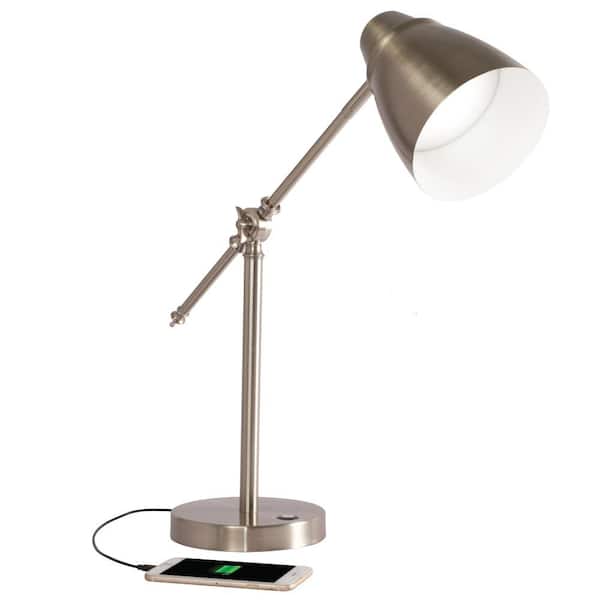 OttLite Harmonize 19 in. Brushed Nickel LED Desk Lamp