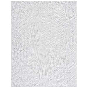 Soho Gray/Ivory 8 ft. x 10 ft. Solid Color Chevron Area Rug