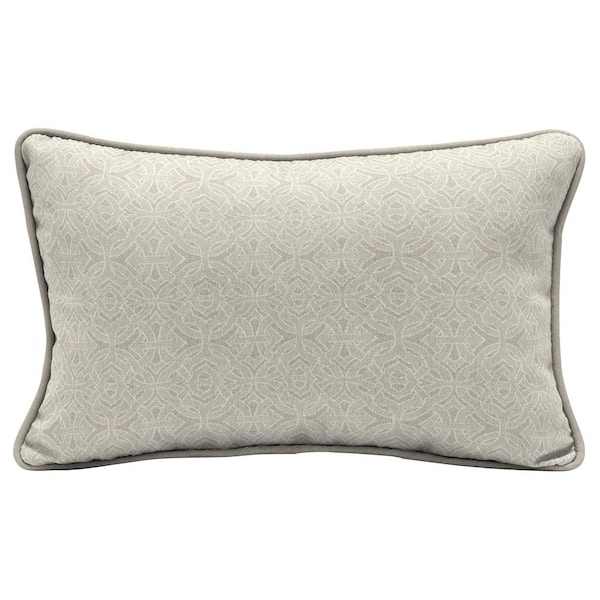 Hampton Bay Cushion Guard Putty Trellis Outdoor Rectangle Lumbar Pillow