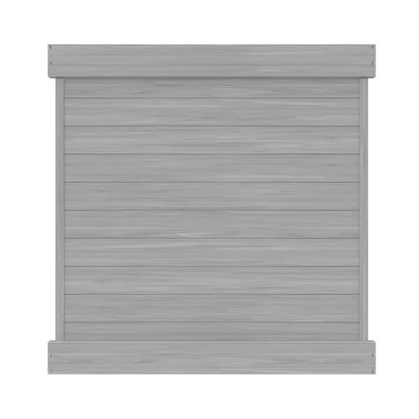 Barrette Outdoor Living Horizontal 6 ft. H x 6 ft. W Coastal Cedar Framed Flat top Privacy Vinyl Fence Panel (Unassembled)