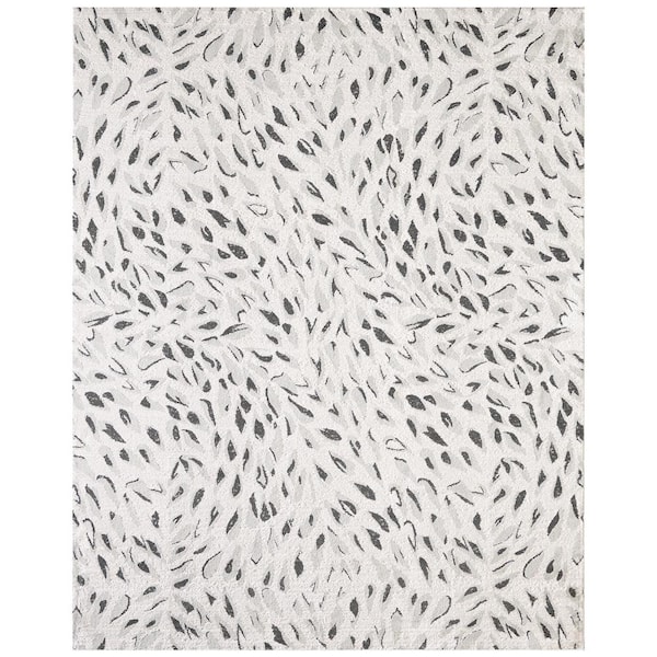 Daphne Cream 5 ft. x 8 ft. Leaf Pattern Abstract Area Rug