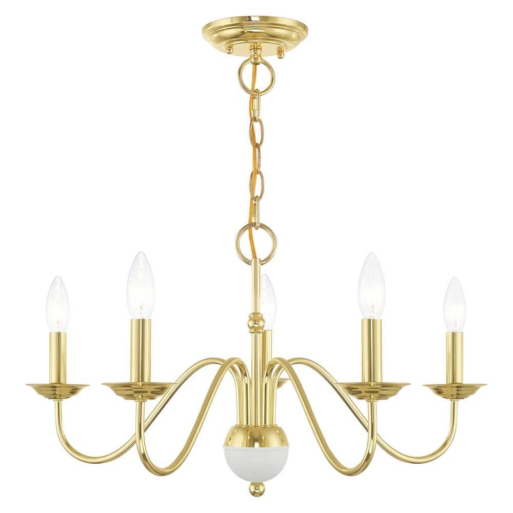 Windsor 5 Light Polished Brass Chandelier