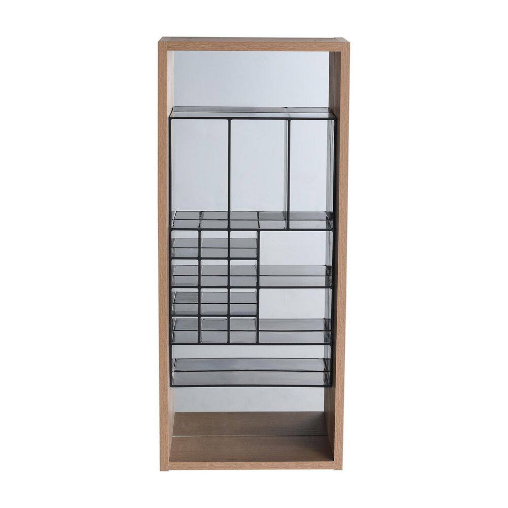 11.8 in. W x 5.9 in. D x 27.6 in. H Bathroom Storage Wall Cabinet in Oak with Mirror price history on PriceWatchPro