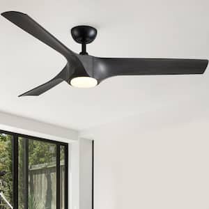 Sevenine Splenda 56 in. Indoor Matte Black Farmhouse Ceiling Fan