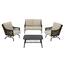 Hampton Bay Bayhurst 4-Piece Black Wicker Outdoor Patio Conversation ...