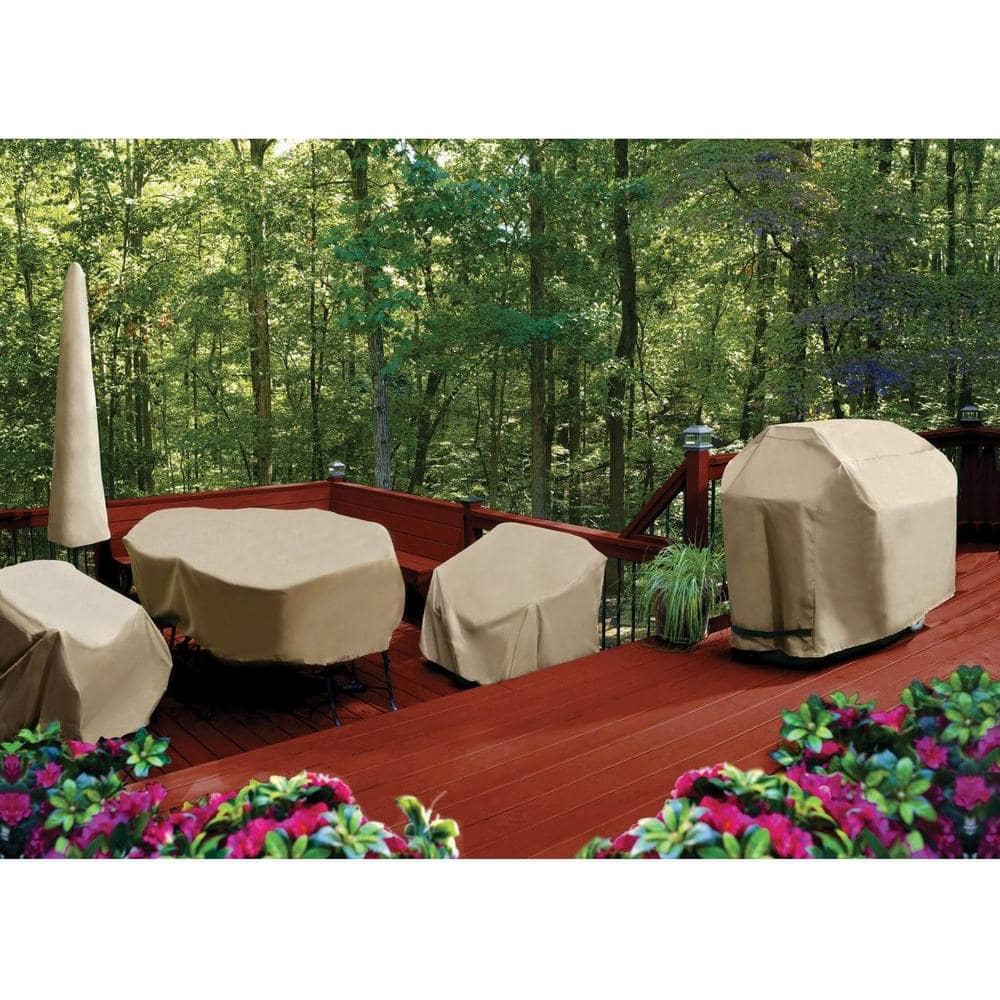 44-Inch Black Heavyweight Polyester Square Fire Pit Cover