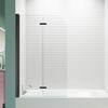 TOOLKISS 34 in. W x 58 in. H Frameless Bi-Fold Tub Door in Matte Black with Clear Glass TK3458MB