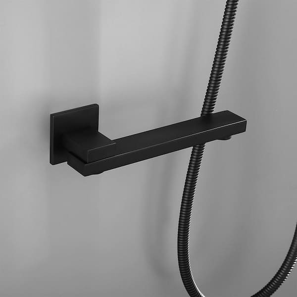 16 in. Shower Head System Ceiling Mounted Shower in Matte Black