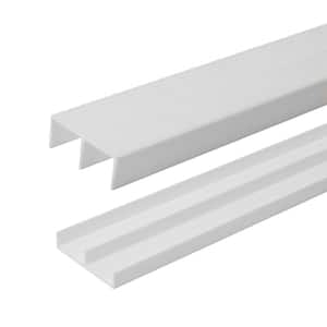 3/4 in. D x 1-3/4 in. W x 48 in. L White Butyrate Plastic Sliding Bypass Track Moulding Set for 3/4 in. Doors (3-Pack)