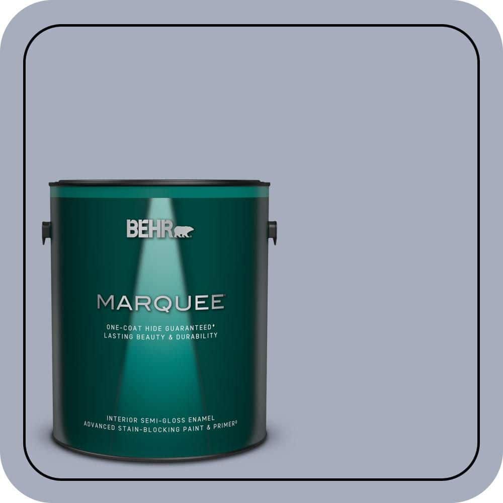 BEHR MARQUEE 1 gal. #ICC-55 Hydrangea Blossom Semi-Gloss Enamel ...