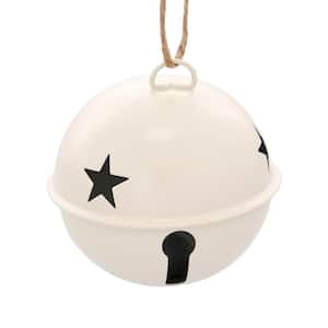 3.35 in. Ivory Metal Jingle Bell Christmas Ornament (6-Pack)