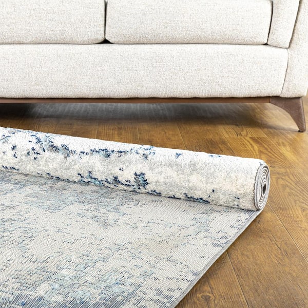 Livabliss Yamikani Aqua 9 ft. x 12 ft. Abstract Distressed