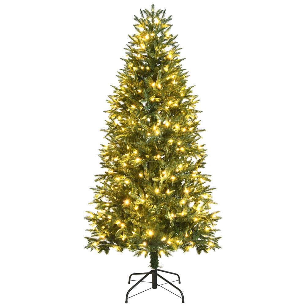 Costway 6 ft. PreLit Artificial Christmas Tree, Realistic Hinged Xmas