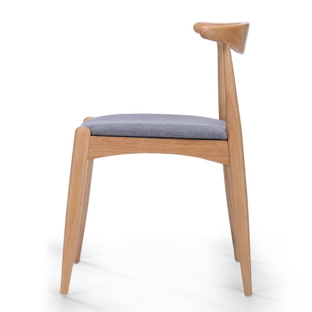 Natural Wood Dining Chair Set of 2 with Gray Cushion price history on PriceWatchPro