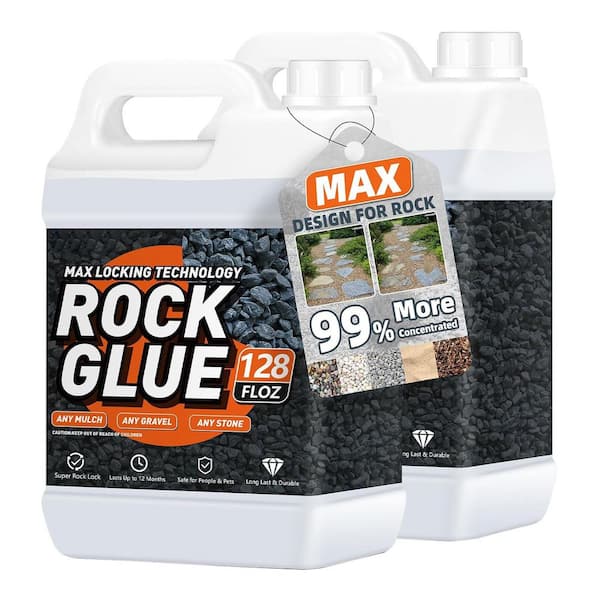 2 Gallon Fast-Dry Mulch Glue for Landscaping Non-Toxic Strong Pea Gravel Stabilizer Dries Clear Durable Outdoor