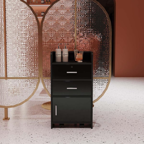 Winslow Tall Cabinet Black Rattan