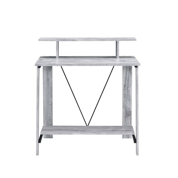 Venetian Worldwide Nypho 32 in. Rectangular Metal Black and Antique White Writing Desk