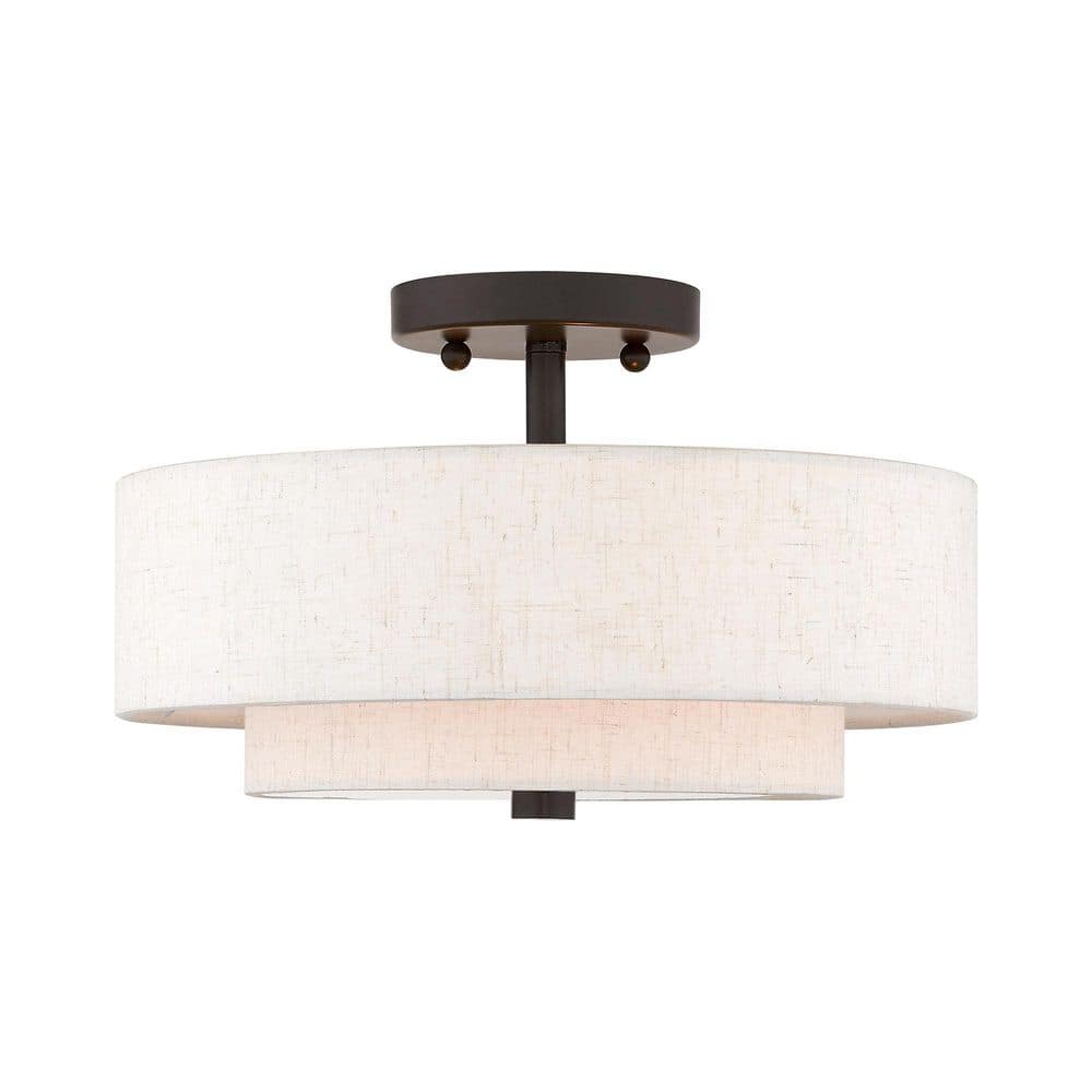 Claremont Transitional 2-Light Indoor/Outdoor Ceiling Mount in English Bronze