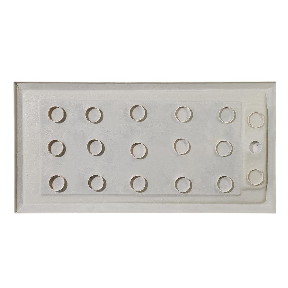 White Acrylic 72x36 Rectangular Shower Base with Hidden Drain