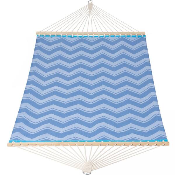 Atesun 55.1 in. x 78.7 in. Quick Dry Fabric Hammock with Spreader Bar, Large Hammock for Outdoor in Blue Waves (2-Person)