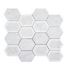 Arbor Hills White 11.625 in. x 9.625 in. Hexagon Marble Wall and Floor Mosaic Tile (0.777 sq. ft./Each)