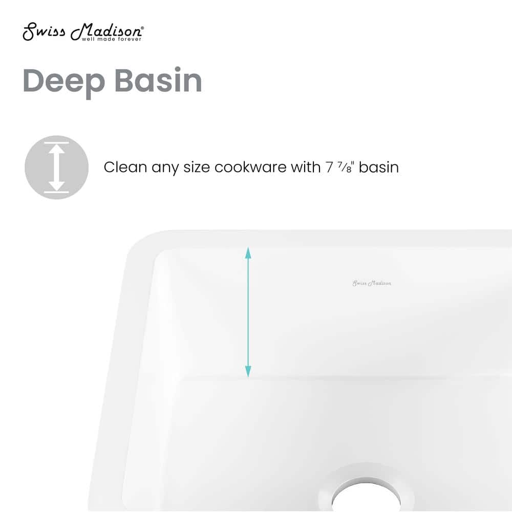 Rochelle 24 x 18 White Ceramic Drop-In Kitchen Sink