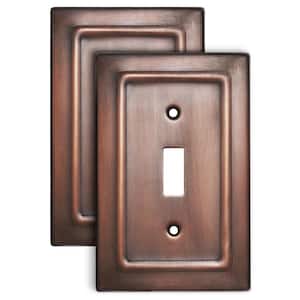 Architectural 1-Gang Antique Copper Switch/Toggle Metal Wall Plate (2-Pack)
