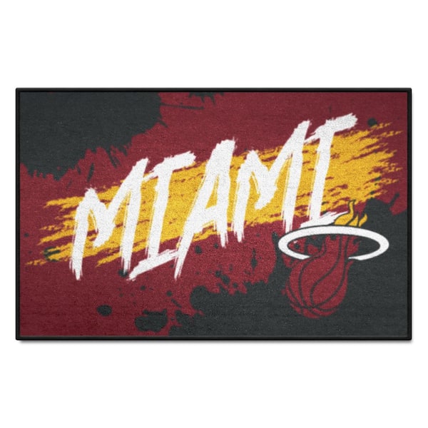 FANMATS Miami Heat Red Slogan 19 in. x 30 in. Starter Mat Accent Rug