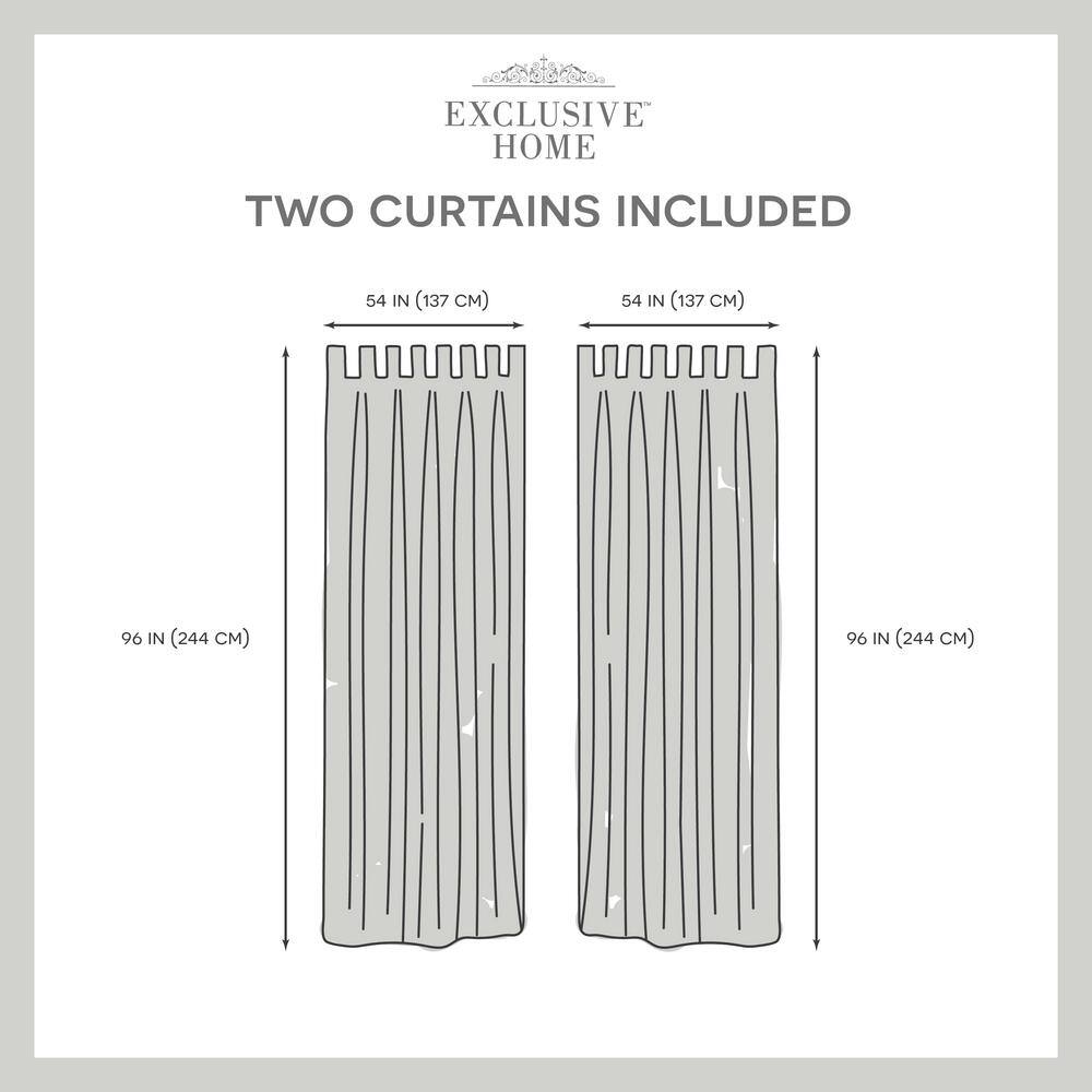 Silver Sheer Polyester Tab Top Window Curtain Panels, 54" x 96"