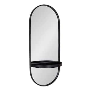 Estero 16.00 in. W x 38.00 in. H Black Oval MidCentury Framed Decorative Wall Mirror