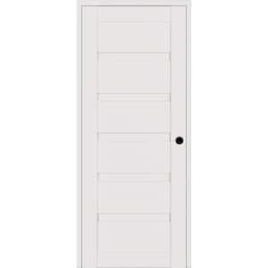 Louver Diy-Friendly 36 in. x 79,375 in. Left-Hand Snow White Wood Composite Single Swing Interior Door