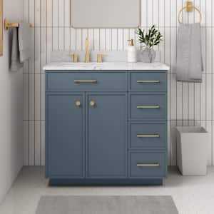 M&T　マーブル36 Glacier Bay Marcote 36 in. Single Sink Greige Bath Vanity